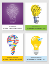 Covers of all four Actions & Achievement reports