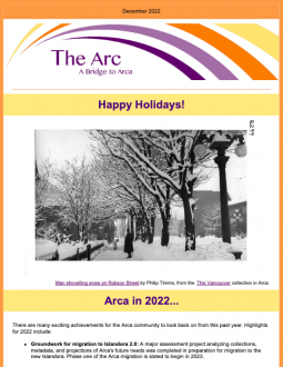 Screenshot of the December 2022 issue of The Arc