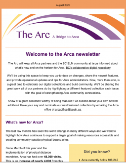 Image of the Arc, Arca's new newsletter